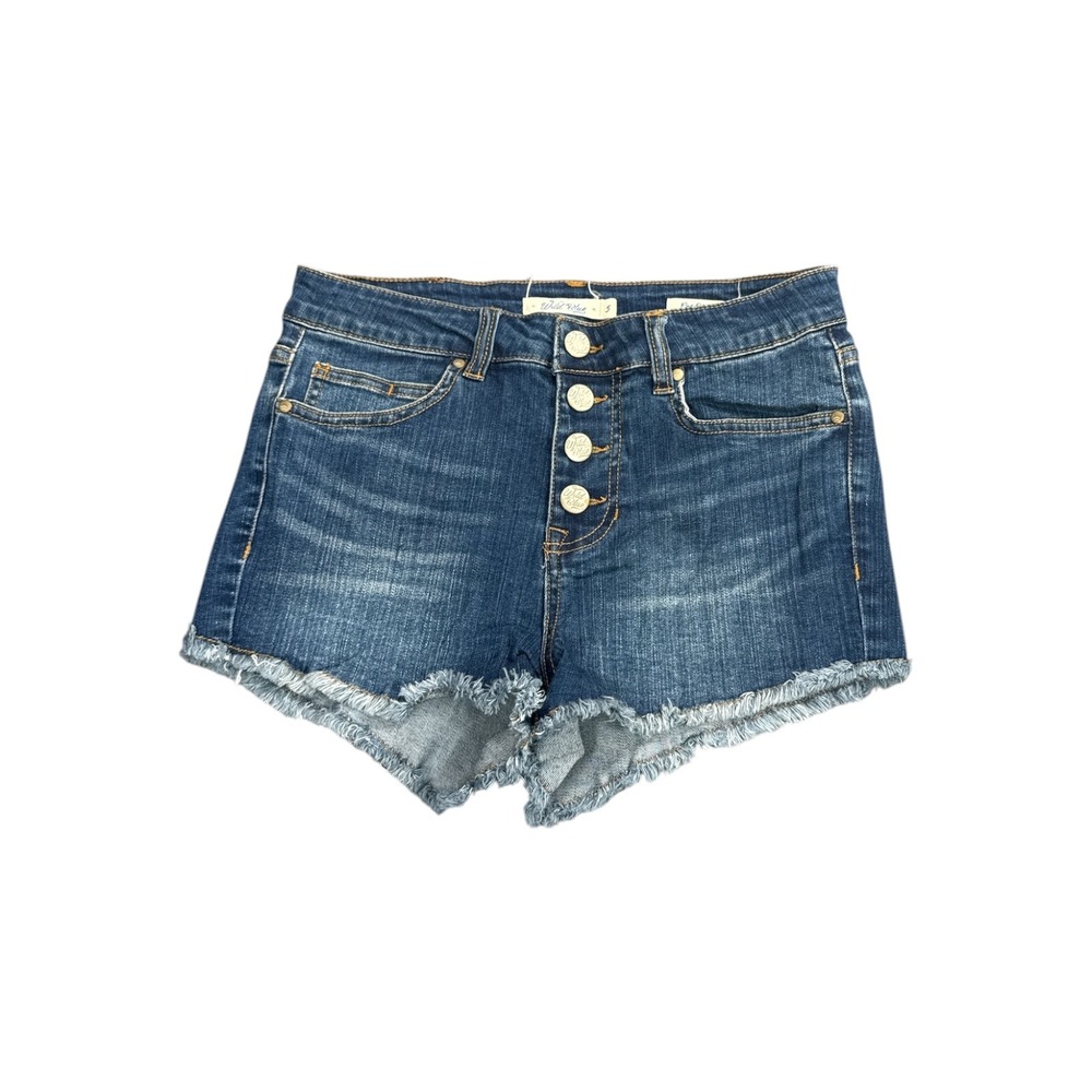 Wild Blue Womens High Rise Button Fly Cut Off Denim Shorts‎ Blue Size 5